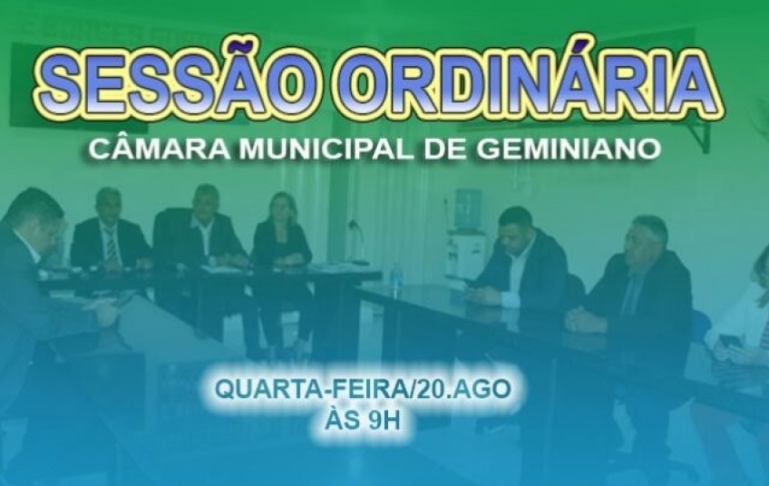 Câmara Municipal de Geminiano realiza sessão ordinária nesta quarta-feira (20)